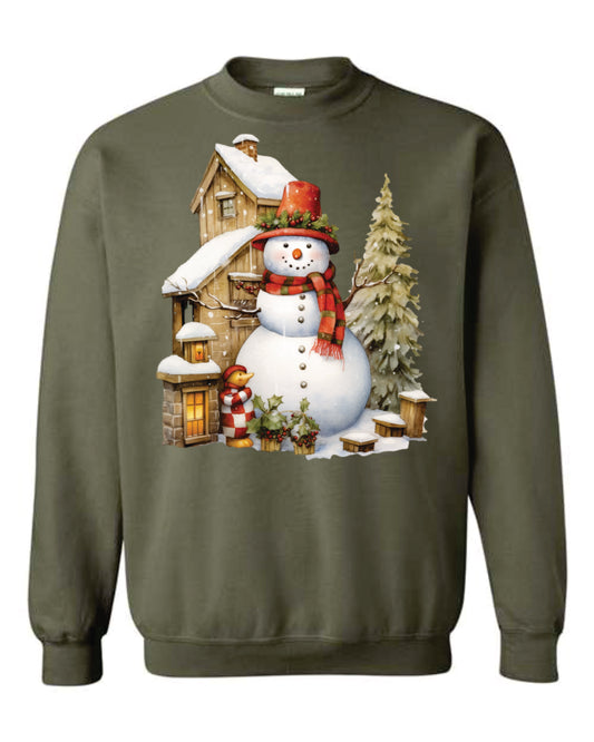 Snowman1 Crewneck and Hooded Sweatshirt